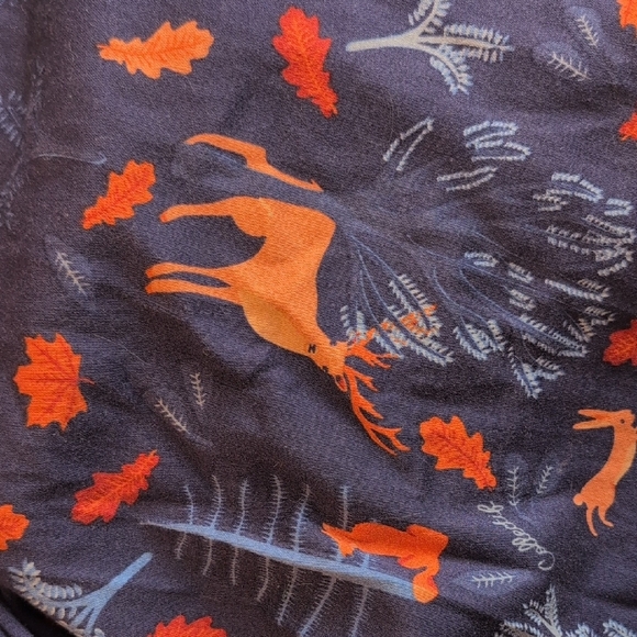 Collectif A-Line Skirt with Blue and Orange Print - Picture 3 of 5